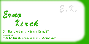 erno kirch business card